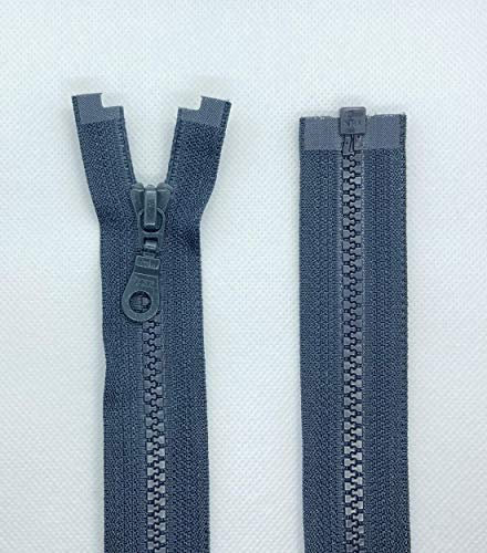 LIL YKK - Cerniera lampo con denti in plastica n. 5, misura media, divisibile, 158 blu scuro, 54 cm