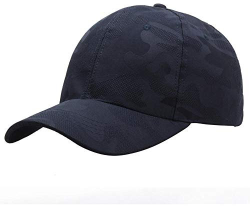 Herren Kappe Hut Outdoor Sonnenhut Mode Baseball Cap Baumwolle Wild Headwear Solid Color Visier Klassische Kopfbedeckung Gestrickt Camouflage Baseball Cap-Navy_Blue