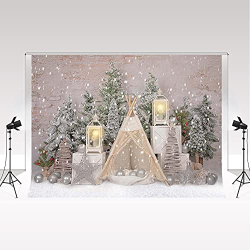 Kate Frohe Weihnachten Thema Foto Hintergrund Weihnachtsbaum Zelt Schneeflocke Fotografie Hintergrund für Fotoshooting Familienparty Kinder Hintergrund Fotostudio Requisiten 10x10ft/3x3m