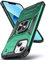 DASFOND Designed for iPhone 13 Mini Case, Military Grade Shockproof Protective Phone Case Cover with Enhanced Metal Ring Kickstand [Support Magnet Mount] for iPhone 13 Mini 5.4 inch, Dark Green