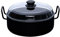 Riess, 0458-022, Omas Schmorpfanne mit Glasdeckel, Classic Schwarzemaille, 7.5cm hoch, 24cm Durchmesser, Induktion, Backofen bis 220 Grad