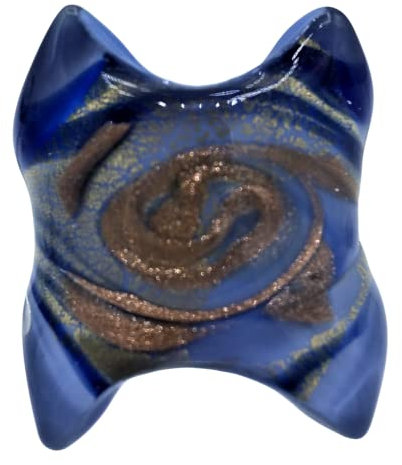 Bague en verre de Murano Ancien Murano Vénitienne, MISURA 13, Verre, Couleur : bleu