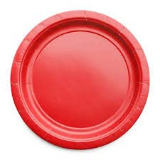 SANYGIENE Assiette Carton Rouge | Lot de 50 Assiettes Rondes Rouges 18 cm | 100% Biodégradable et compostable | Vaisselle Jetable Economique | Fromage, Dessert ou Traiteur Cocktail