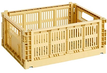 Hay Transportbox Colour Crate M aus recyceltem Polypropylen in der Farbe Golden yellow