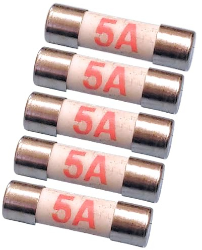 SISI UK® 5 AMP MINI SHAVER PLUG FUSES 20MM X 5MM -PACK OF 5