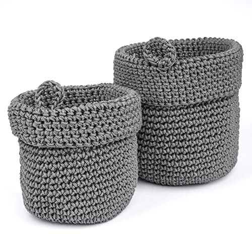 MOMO WAY Aufbewahrungskorb Organizer Korb Deko Aufbewahrungsboxen Stoffkörbe Für Kleinigkeiten Handtücher Und Kosmetik Ideal Für Küche Badezimmer 1 St 14x14 cm + 1 St 17x17 cm