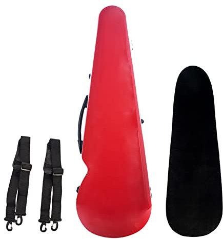 Hochwertiger Glasfaser-Violinenkoffer 4/4 Größe Violine Robuster Wasserdichter Roter Fiberglas-Geigenkoffer Violine Beschläge