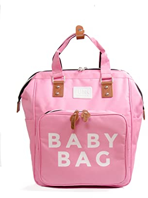 Fume London Sac à Dos à Langer pour Bébé - Élégant et Spacieux avec 3 Poches Isothermes, Baby Bag, à Couches, d'Hôpital et de Voyage pour Maman (Rose)