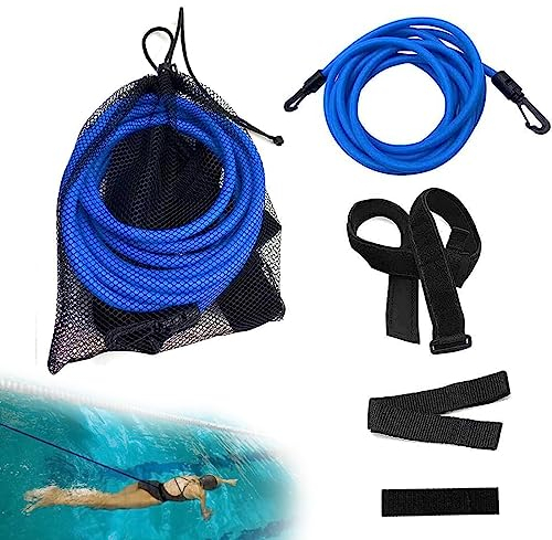Amindz 3M Schwimmgurt für Pool,Einstellbare Schwimmtrainer,Schwimmwiderstand Gürtel,Gegenstromanlage Für Pool, Benutzt Für Schwimmingpools Widerstandstraining
