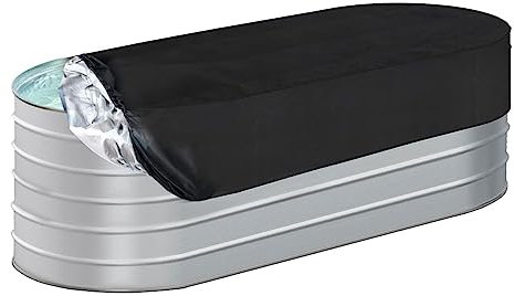 Waterproof 6ft Oval Stock Tank Pool Cover for Round End Stock Tank to Keep Your Water Tank, Tub, Pool Clean