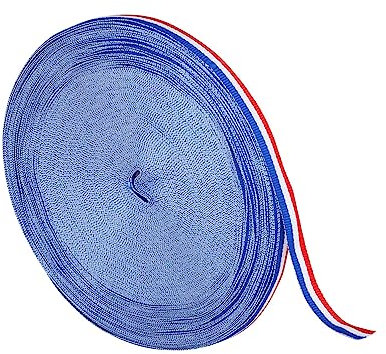 10 Meter Rot Weiß Blau Geschenkband, Medaillenband für Hochzeitsdekoration Geschenkverpackung und Nationale Feierlichkeiten Patriotisches Banne (10M X 15MM)