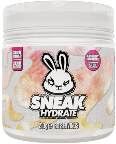 SNEAK Hydrate | Raspberry Lemonade | Coconut Water with Electrolytes, Zero Caffeine, Zero Sugar, Natural Flavours & Colours, Ashwagandha KSM-66 | 30 Servings