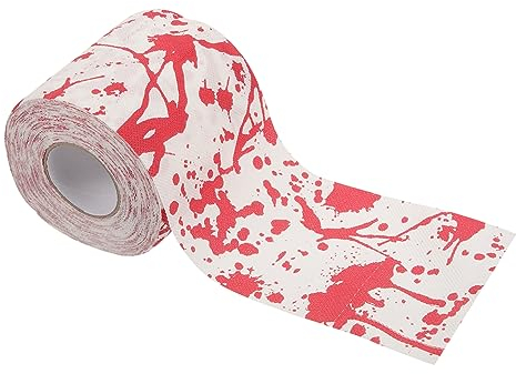 Halloween Toilettenpapier Rot Bedruckt für Badezimmer und Partydeko