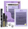 B&Q Wimpernverlängerung Set - 156 PCS Lash Extension Set mit Applikatoren, Kleber, Entferner und Pinsel für DIY Wimpern Extensions (B01)
