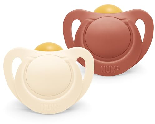 NUK for Nature Babyschnuller | 18-36 Monate | Nachhaltige Gummischnuller | Über 98 % natürliche Rohstoffe | Terrakottarot | 2 Stück