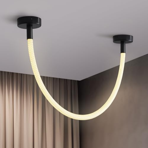 SUCIKORIO LED Pendelleuchte Esstisch 105cm, Modern Led Hängelampe Esstisch 40W LED Esstischlampe Hängend Natürliches Weiß 4000K DIY LED Streifen Für Küche, Schlafzimmer, Esszimmer