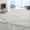 Teppich-Traum Skandinavisch Hochflor Wohnzimmerteppich Rautenmuster schwarz weiß, 160 x 230 cm
