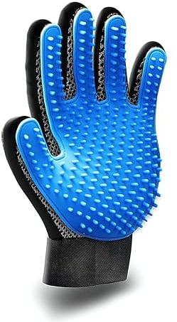 Neo10Ten Pet Grooming Glove/Pet Brush Glove Hair Removal Mess-free Grooming with 260 TipsDog, Cats, Rabbits & Horses with Long/Short/Curly Hair Left Hand Blue