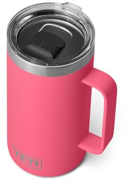 YETI Rambler 24 oz Mug, Vacuum Insulated, Stainless Steel with MagSlider Lid, Tropical Pink