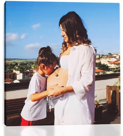 Telastampa Tela Personalizzabile con Foto Telaio in Legno Incluso - Stampa Tela Personalizzata su Quadro in Alta Definizione Idea Regalo Compleanno Anniversario Decorazione Interni (20x20 cm)