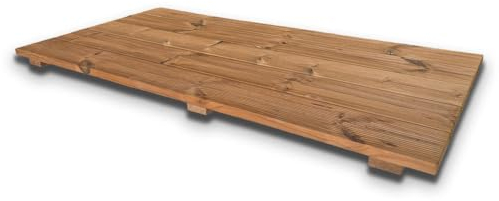 SUNWOOD Pedana doccia 100x60 cm in legno Thermo-Wood interno/esterno, con piedini antiscivolo