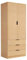 Home Source 2 Door 3 Drawer Wardrobe with Clothes Hanging Rail Storage Shelf Bedroom Organiser, Oak Effect