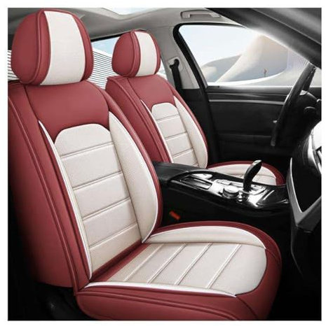 YXUO Autositzbezüge für Audi Q3 2012-2024 Autositzbezüge Vorder&Rücksitzbezüge 5 Stück Leder Autositzbezug Komplettset wasserdichte Autositzschoner