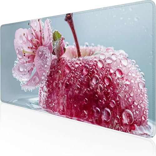 YALNSENN Tappetino rettangolare esteso 1200 x 600 x 3mm per mouse da gioco, Base in Gomma Antiscivolo, idrorente, resistente con cuciture anti-sfilacciamento Rosa Mela