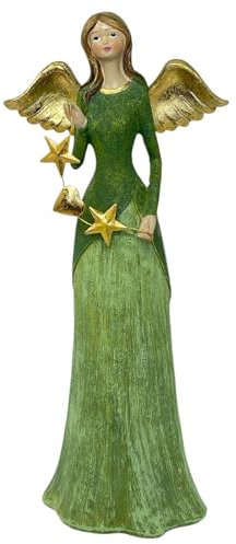 Dadeldo Living & Lifestyle Engel Dekofigur Grün-Gold Resin 41cm Weihnachtsdeko