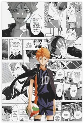 biegzc Haikyuu Poster, Leinwand-Poster, Wandkunst, Dekordruck, Bild Gemälde für Wohnzimmer, Schlafzimmer, Dekoration, 50 x 75 cm