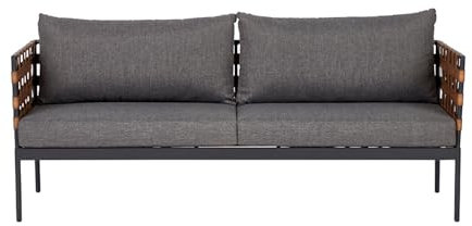 Riess Ambiente Outdoor Lounge-Sofa Unique - 185cm - schwarz braun grau - Aluminium 2-Sitzer inkl. Kissen