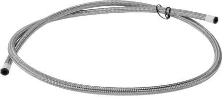 INFINAUTO AN-4 Fuel Line Hose 4.5ft 1/5ID Fuel Hose 4/9OD for Car CPE Rubber Stainless Steel Braided Vacuum Hose Silver Tone