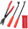 3 Pcs Auto Trim Removal Tool Set,Clip Remover Tool,Auto Clip Pliers Set and Fastener Remover,Car Trim Rivet Removal Pry Tool Repair Kit,with Storage Bag for Car Door Panel Dashboard,Red