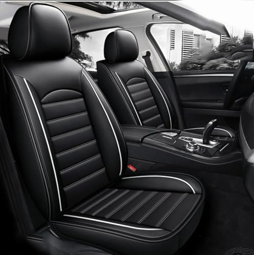 ffLilee Auto Sitzbezügesets für Opel Insignia B Grand Sport Tourer Wagon Edition 2017-2025,5 Sitzer Leder Sitzbezüge Sitzauflage Sitzkissen Schonbezüge Sitzschoner Innenraum Zubehör,Black and White