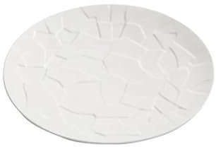 Platos Plato de cerámica de estilo occidental con bajo vidriado blanco, plato plano de comedor, vajilla de carne for el hogar, relieve creativo Vajilla(L-1PCS)
