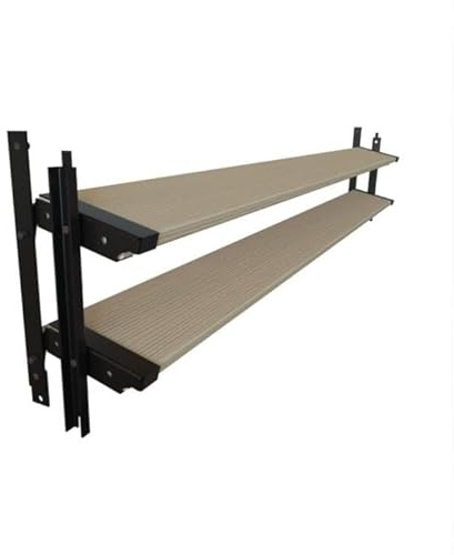 Project of Wood Sistema di Persiane in Alluminio 19,2 cm Nero, Lamelle Regolabili, Montaggio Verticale e Orizzontale, Struttura Robusta per Tavole 98 x 20 mm, 2 Maniglie