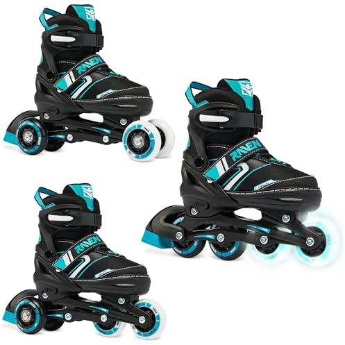 RAVEN Verstellbare 3in1 Inlineskates-Rollschuhe-Triskates Helixi Black/Mint