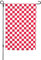 Bandiera da giardino con stampa a quadri bianchi a scacchi rossi (30 x 45 cm) bandiera su entrambi i lati per patio, prato, decorazione per la casa all'aperto