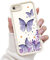 FUXICASE for iPhone SE/8/7 Case, Creative Butterfly Pattern Design for Girl Women, Soft Silicone Shockproof Anti-Scratch Protection Phone Cover for iPhone SE/8/7 (Lilac Purple Butterfly)