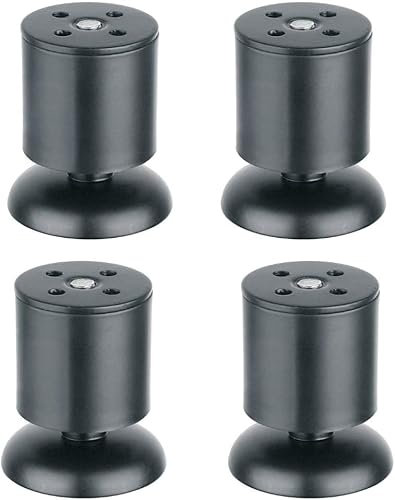 Soporte de acero inoxidable negro con 4 patas para soporte de TV, estante de vino, mesa de cristal, ajustable, 625 cm (8 cm), accesorios modernos y duraderos, fácil instalación