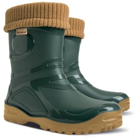 3Kamido GoTherm Gummistiefel mit einem Innenschuh aus natürlicher Wolle, sehr komfortabel und sehr warm, aus PVC, mit rutschfester Sohle, wasserdicht und für Jugendliche und Erwachsene geeignet