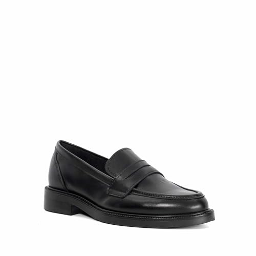 Dune London Ladies GIYA Wide Fit Almond Toe Leather Penny Loafers