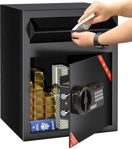KABISAFE Safe 72L | Depository Safe Box | Drop Slot | Large Home Safe | Cash Drop Safe | Digital Keypad | Sensor Light | Security Safe for Home & Office | Document Jewelry Gun Cash