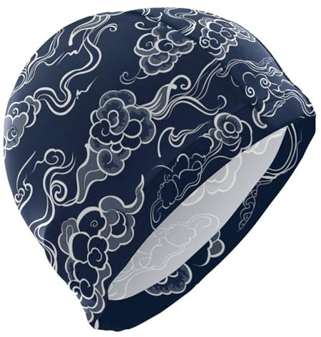 Nuages Vent Traditionnel Chinois Natation Adulte pour Adulte Cheveux Courts Natation Imperméable pour Adultes Protection des Cheveux et Réduction de la traînée Gorro para Nadar