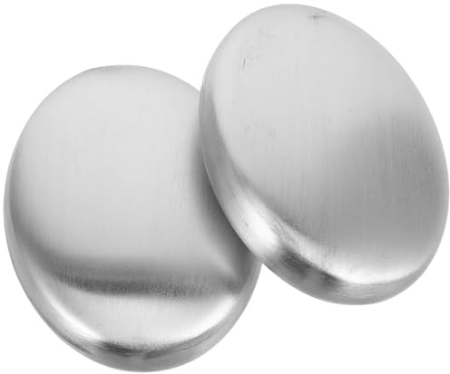SHOWERORO 2pcs Stainless Steel Odor Removing Soap Bars Metal Odor Absorber for Kitchen Bathroom Hand Odour Removal Reusable Stainless Steel Soap Alternative