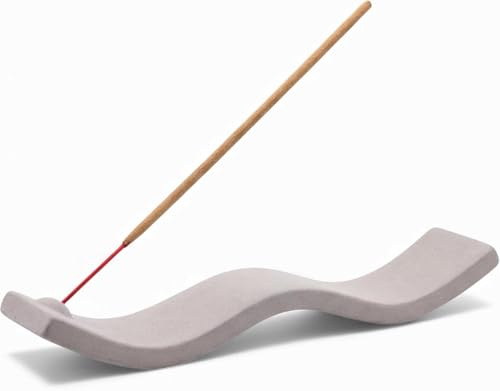 Porta incenso in ceramica a onde per bastoncini con raccogli cenere, bruciatore di incenso per meditazione, yoga, spa, decorazione perfetta per intaglio Jaali per regali