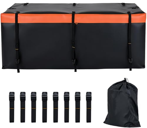 SOARS Heckbox für Anhängerkupplung, 550L Auto Hintere Gepäcktasche aus PVC mit verstärkten Riemen & Aufbewahrungstasche, wasserfest & faltbar Transportbox mit für alle Fahrzeug
