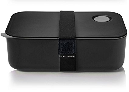 Yoko Design 1386 Brotdose luftdicht Kunststoff schwarz 19,5 x 6,8 x 12,2 cm