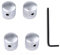JIANZHENKEJI Pack of 4pcs Chrome Knob Volume Tone Control Knobs with 1pcs Allen Keys Screws Set for Electric Guitar Bass Screw Type(Chrome)