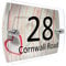 CS Printing House Number Sign Plaque Garden Glass Effect Acrylic Sign Door Plate Marble Wall Display 2 Part Branded Acrylic (Heart wood)